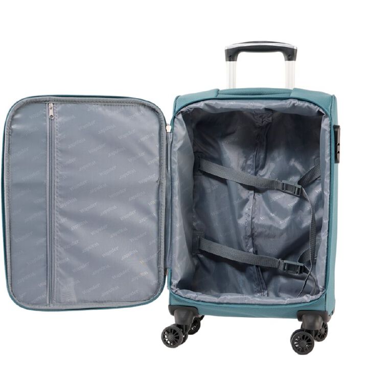Wander Premium Soft Checked Suitcase 4 Wheel 55cm, , hi-res