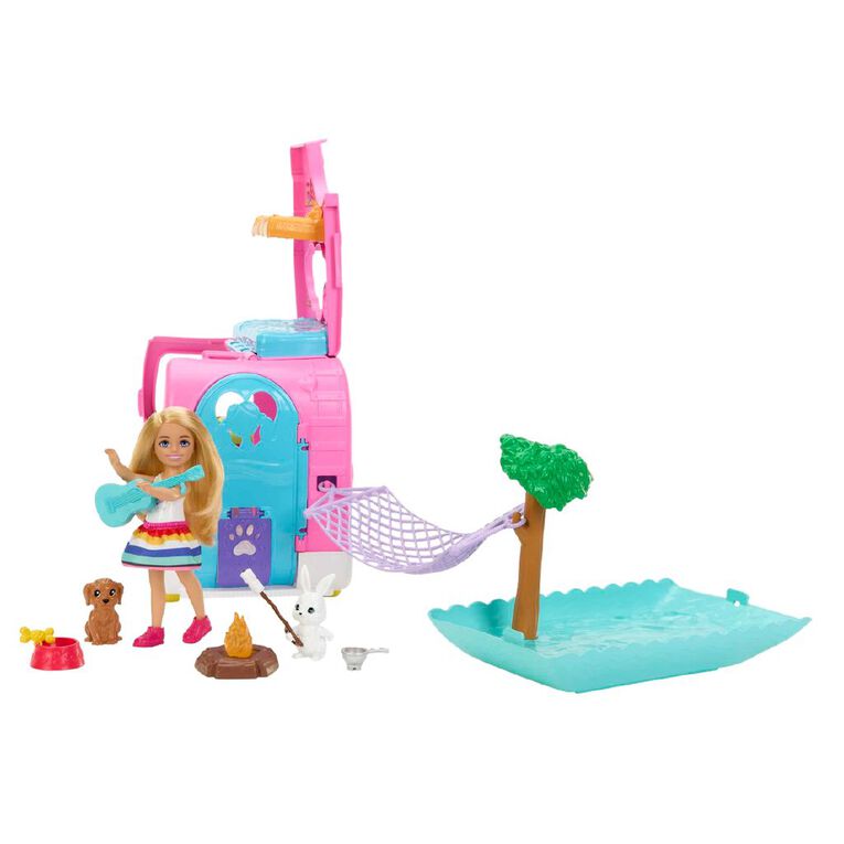 camper barbie chelsea playset with two dolls included