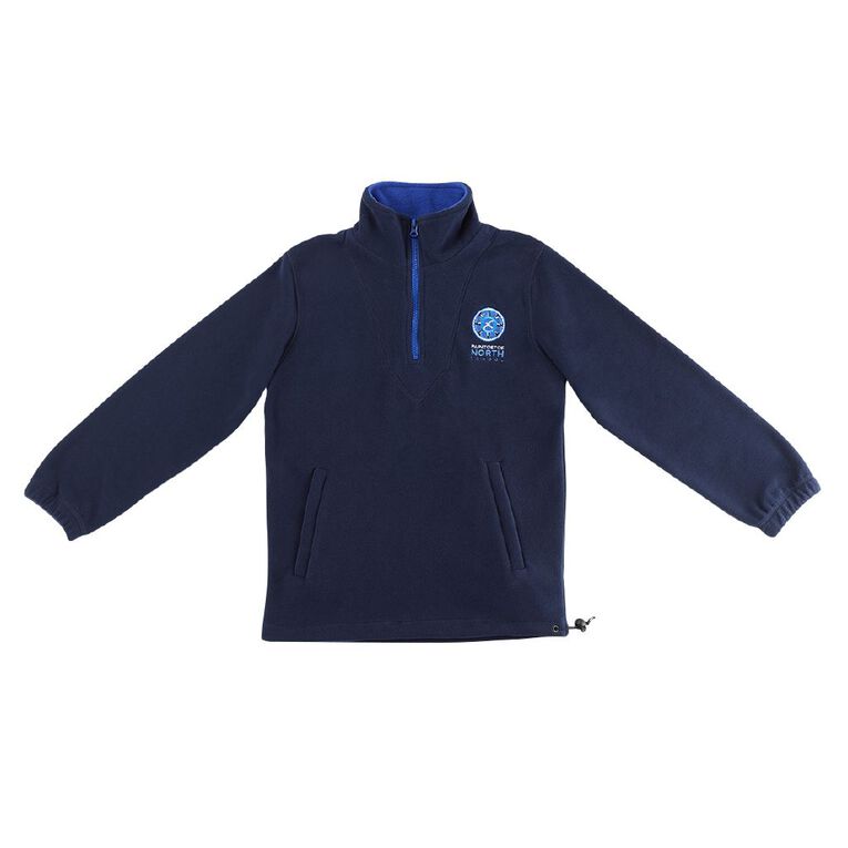 Schooltex Papatoetoe North School Polar Fleece Top with Embroidery, Navy/Royal, hi-res