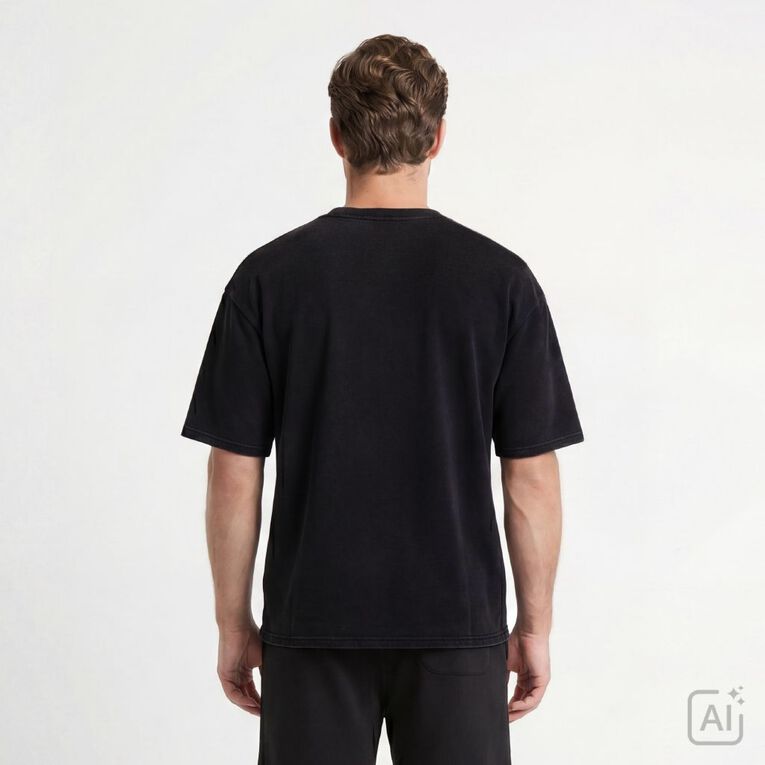 Garage Men's Plain Crew Sweat Tee, Black, hi-res