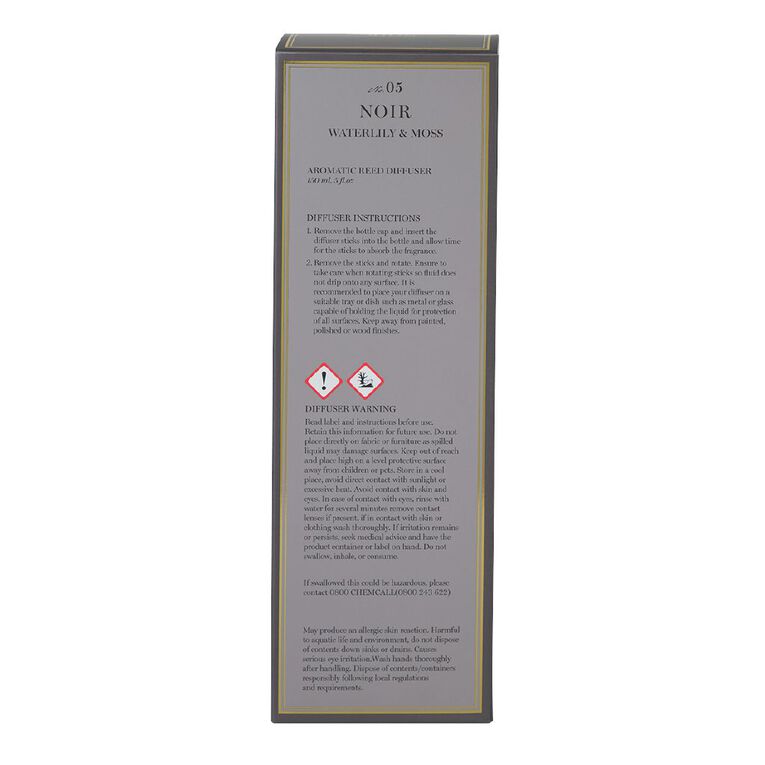 Living & Co Noir Reed Diffuser 05 Waterlily & Moss 150ml, , hi-res