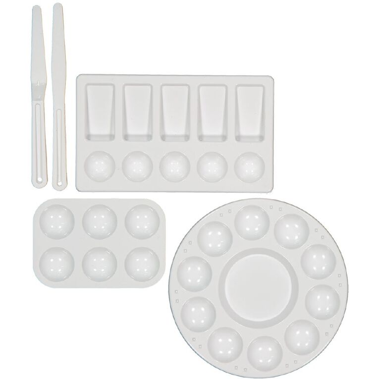 Uniti Plastic Palette & Knife Set 5 Piece, , hi-res