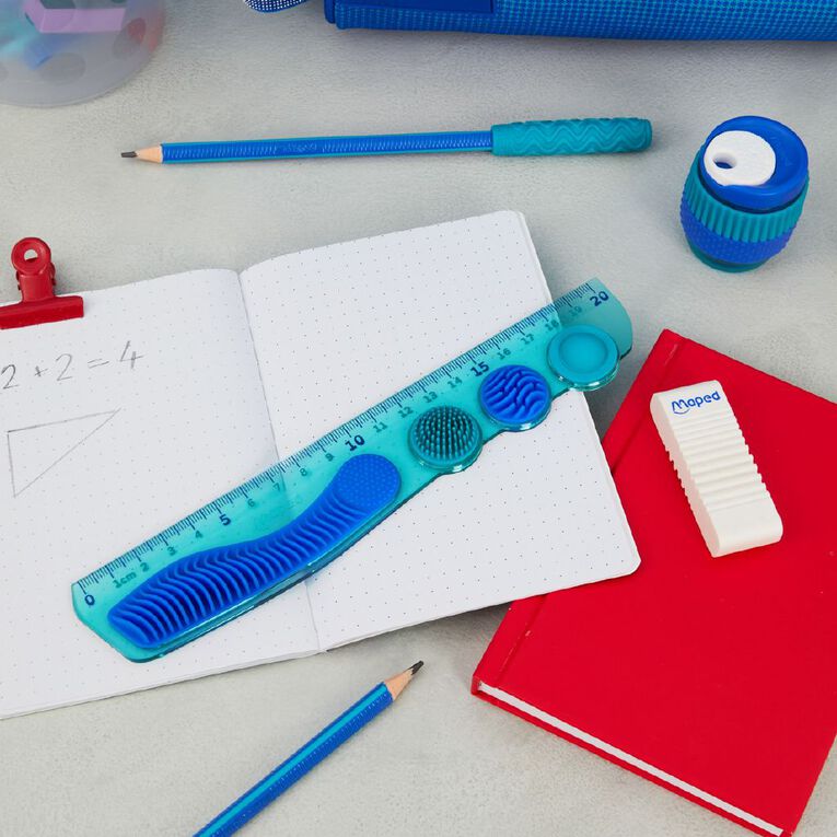 Maped Kidy Learn Concentration Ruler 20cm Blue, , hi-res