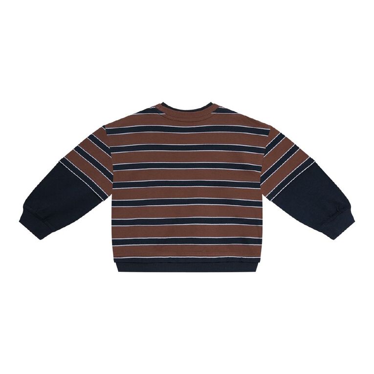 Young Original Toddler Boys' Long Sleeve Double Sleeve Tee, Brown Dark, hi-res
