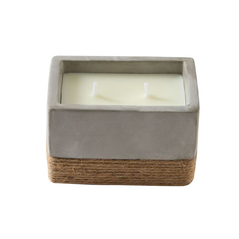 Waxworks Citronella Rectangle Cement Candle With Rope Assorted, , hi-res