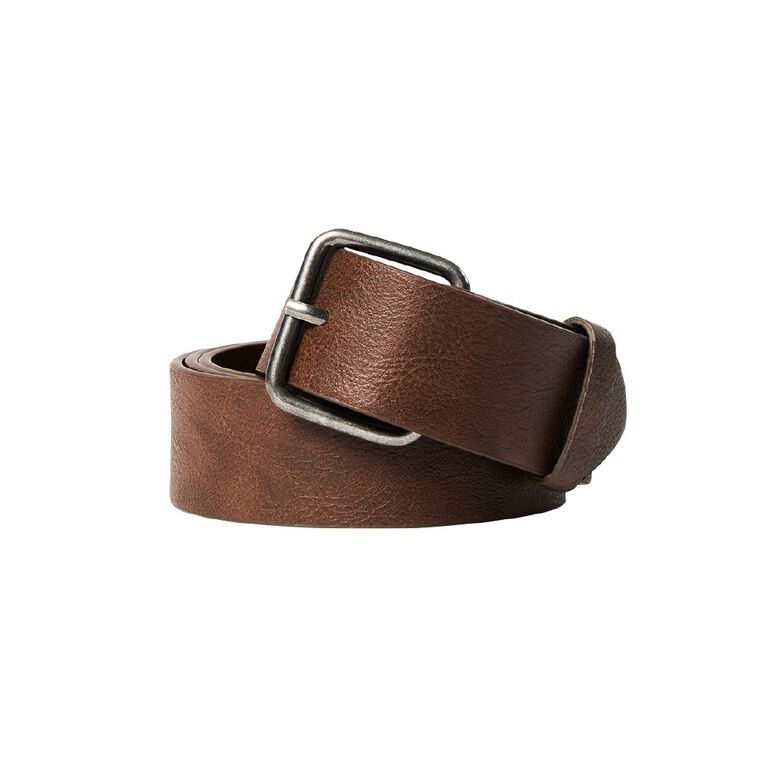 H&H Men's PU Basic Belt, Brown, hi-res