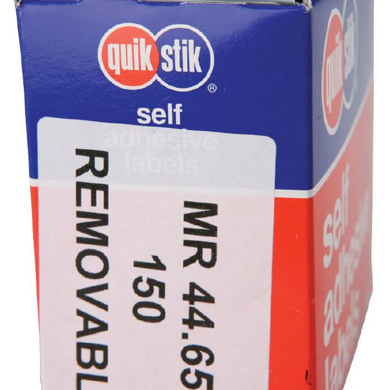 Quik Stik Labels Mr4465 44mm x 65mm 150 Pack White, , hi-res