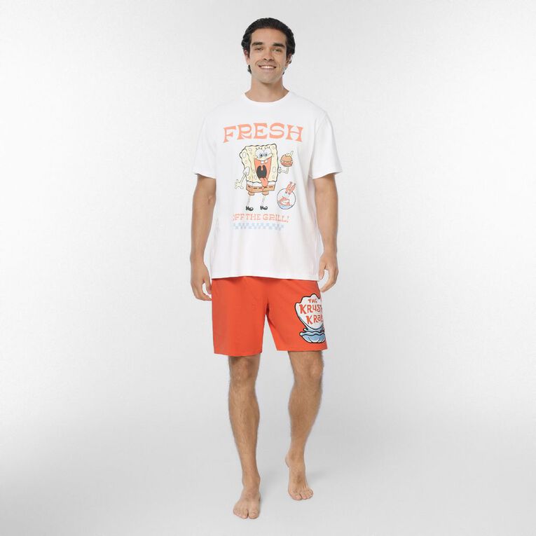 SpongeBob Tee and Shorts Pyjama Set, White, hi-res