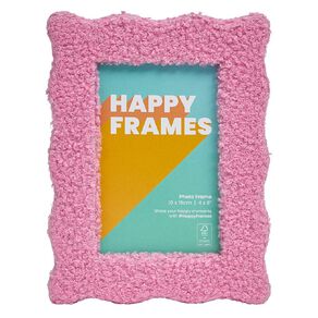 Happy Frames Fluffy Fabric 10x15 Pink
