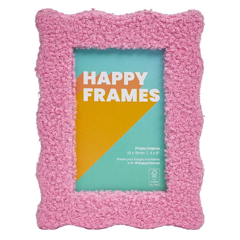 Happy Frames Fluffy Fabric 10x15 Pink, , hi-res