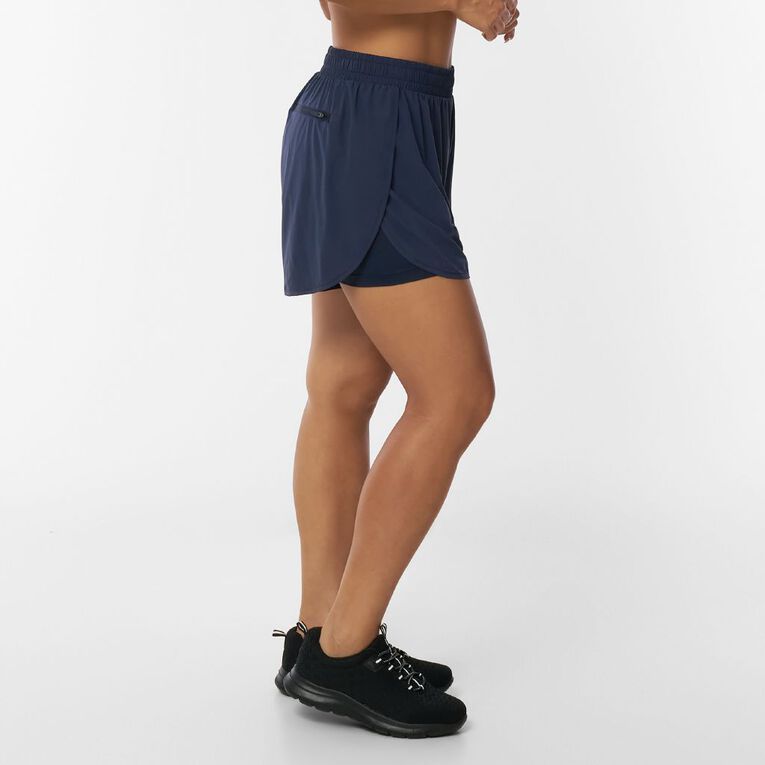 Active Intent Women's 2in1 Training Shorts, Blue Dark, hi-res