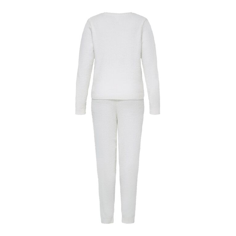 H&H Women's Boucle Lounge Set, White, hi-res