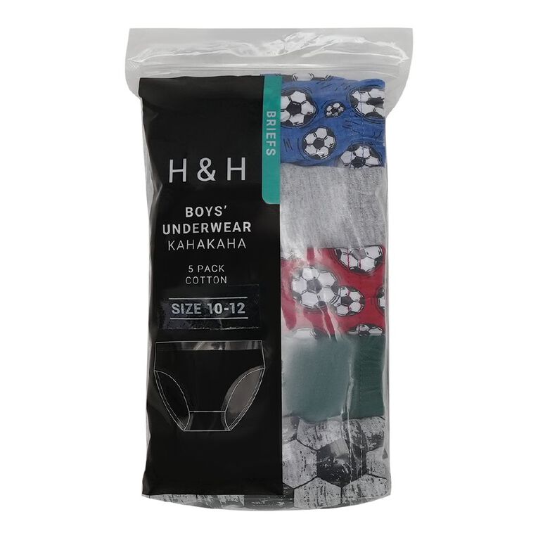 H&H Boys' Briefs 5 Pack, Red Mid, hi-res