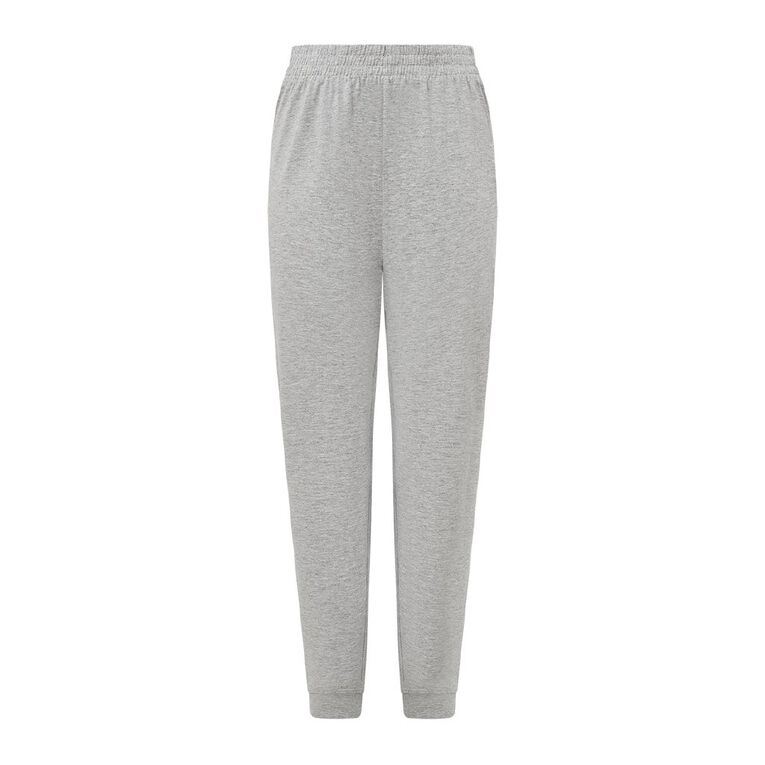 H&H Women's Knitted Cuffed Pyjama Pants, Grey Marle, hi-res