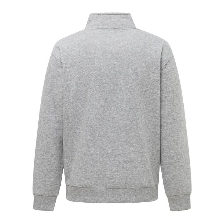 H&H Men's 1/4 Zip Sweat Panel Detail, Grey Marle, hi-res