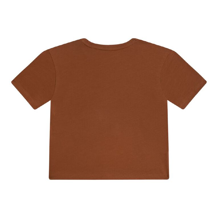 Young Original Preschool Short Sleeve Printed Tee, Brown Dark, hi-res