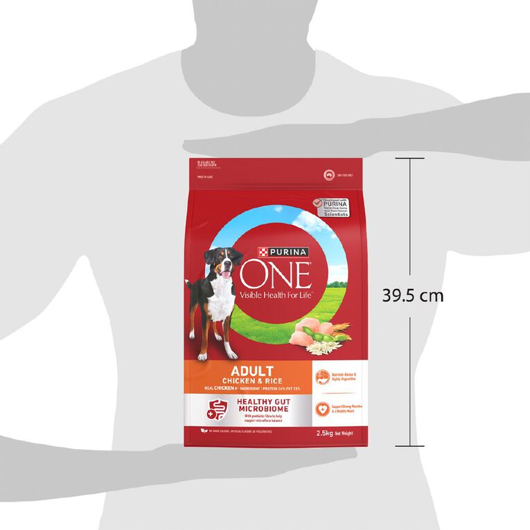 PURINA ONE Adult Chicken & Rice Dry Dog Food 2.5kg, , hi-res