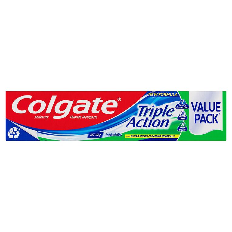 Colgate Triple Action Toothpaste Value Pack 210g, , hi-res