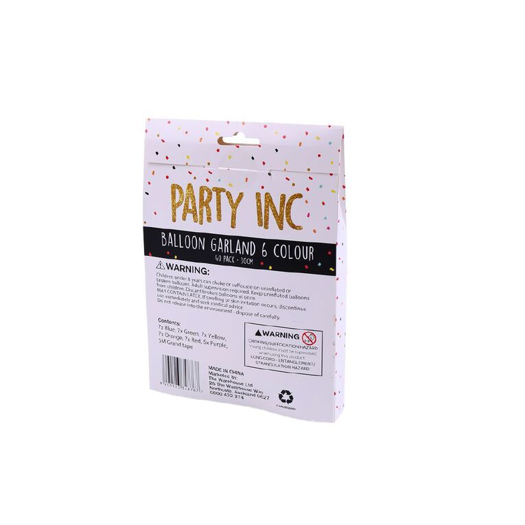 Party Inc Balloon Garland Multi-Coloured 30cm, , hi-res