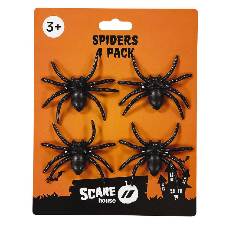 Scarehouse Spiders Decoration 4 Pack, , hi-res