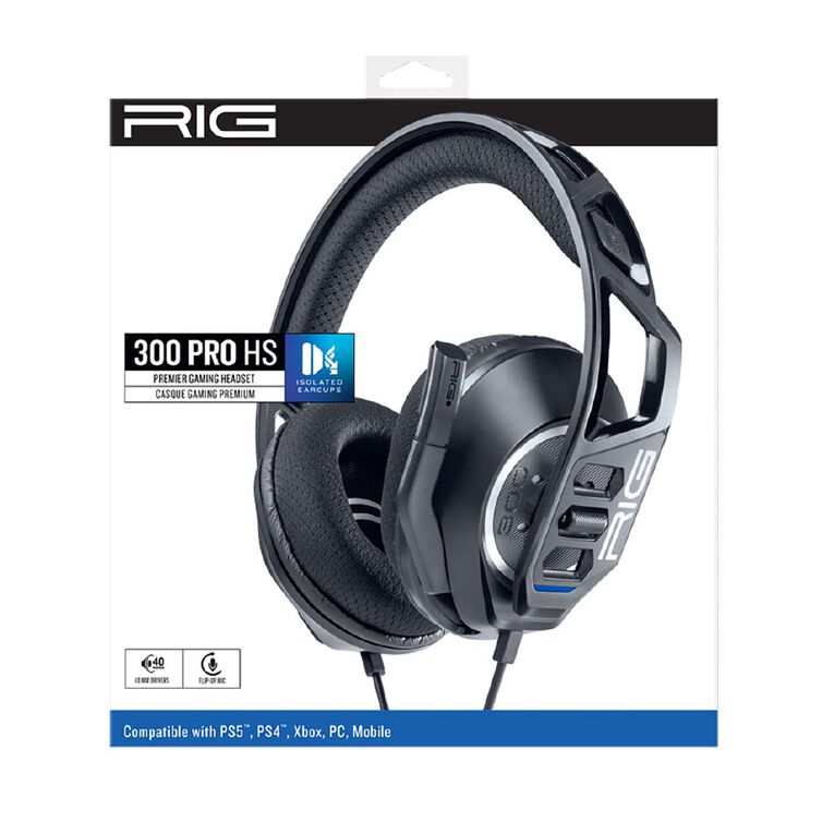 RIG 300 Pro HS Gaming Headset for PS4/PS5 Black Black The Warehouse