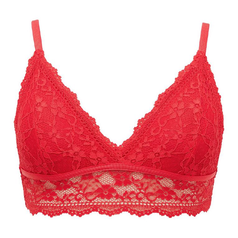 H&H Women's Missy Lace Bralette, Red Mid, hi-res