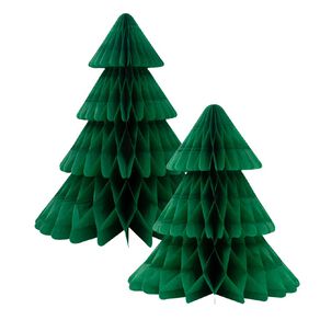 Wonderland Joyful Tidings Paper Xmas Table Tree Decoration 2 Pack