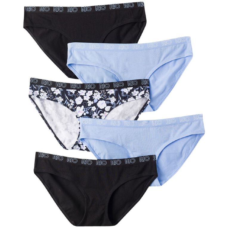 Rio Women's Bikini Briefs 5 Pack, Blue Light, hi-res
