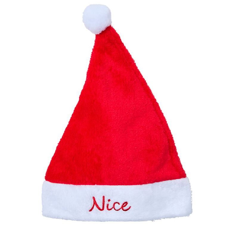 Wonderland Novelty Naughty/Nice Santa Hat Assorted, , hi-res