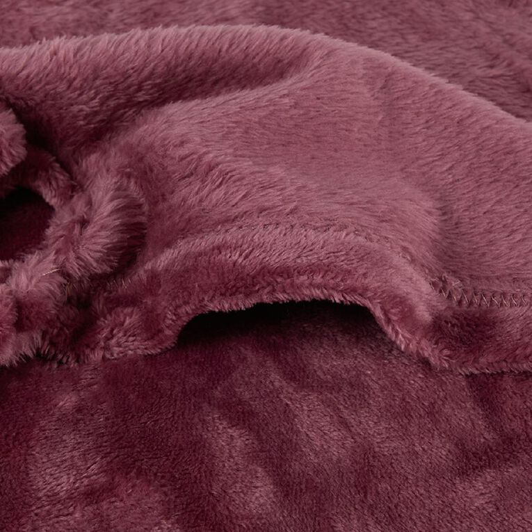Living & Co Throw Plush Pink 127cm x 152cm, , hi-res