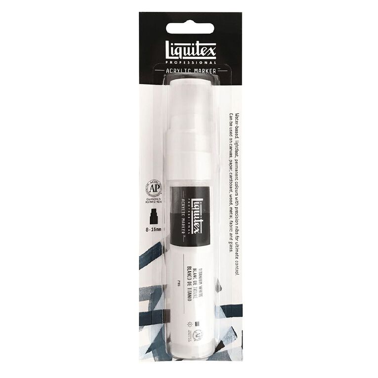 Liquitex Professional Acrylic Marker 15mm Titanium White, , hi-res