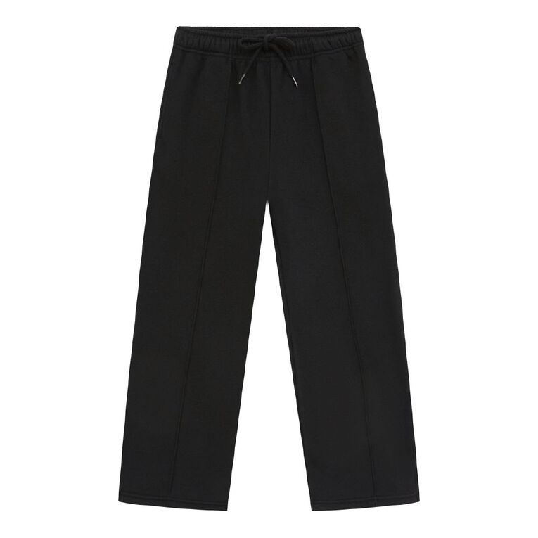 Young Original Pintuck Wide Leg Trackpants, Black, hi-res
