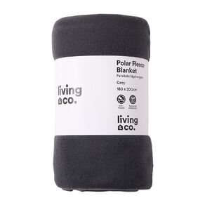 Living & Co Polar Fleece Blanket 180 X 200 Grey One Size