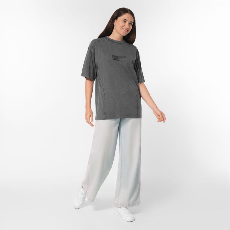H&H Women's Short Sleeve Motor Sport Graphic Tee, Grey Dark, hi-res