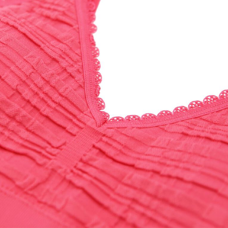 Clio Teen Grid Vibe Seamfree Padded Crop, Red, hi-res