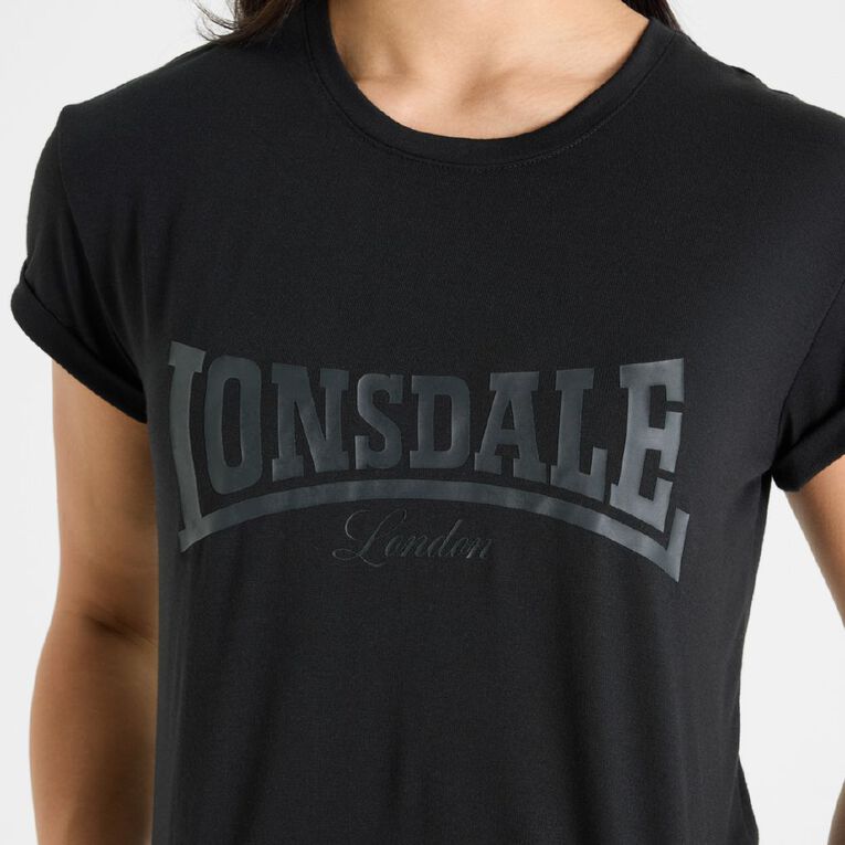 Lonsdale Women's Malden Tee, Black, hi-res
