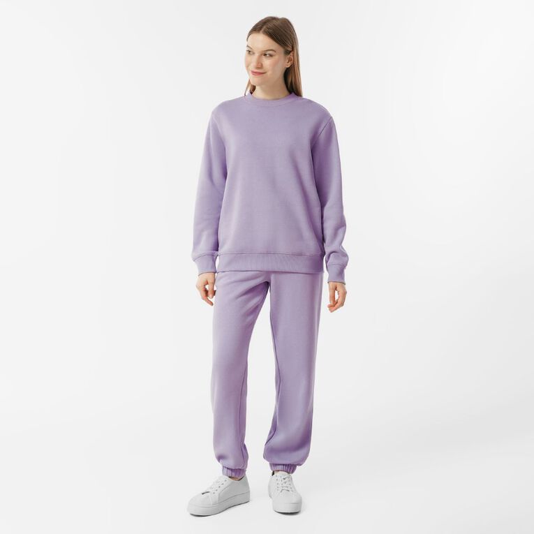 H&H Women's Classic Crew Sweatshirt, Purple Mid, hi-res