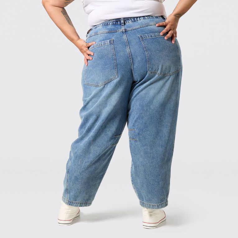 H&H Curve Women's Barrel Leg Jeans, Denim Light, hi-res