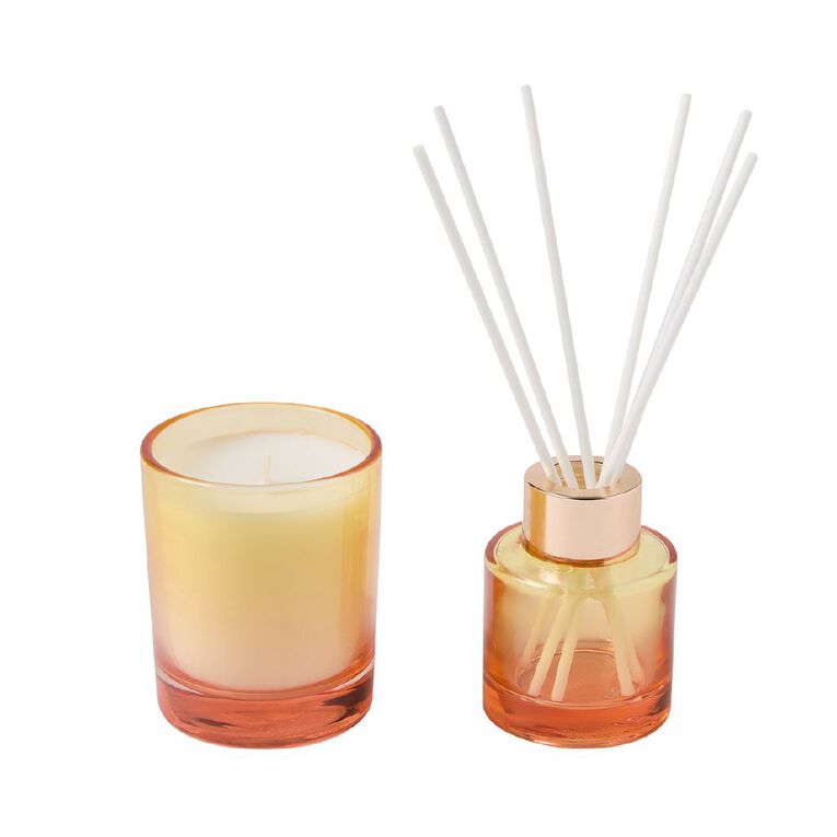 Living & Co Tropical Crush Candle & Diffuser Set Papaya & Mango, , hi-res