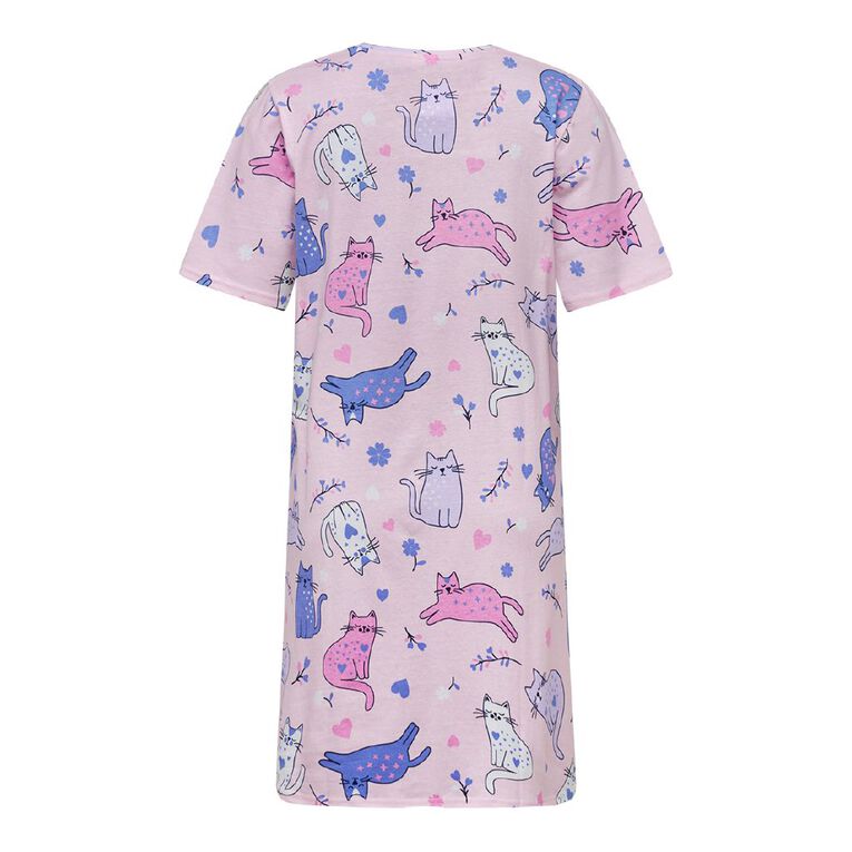 H&H Women's V Neck Tee Nightie, Pink Light, hi-res