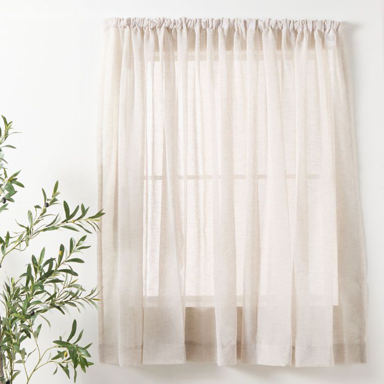 Living & Co Mira Voile White 90cm Wide/135cm Drop, , hi-res
