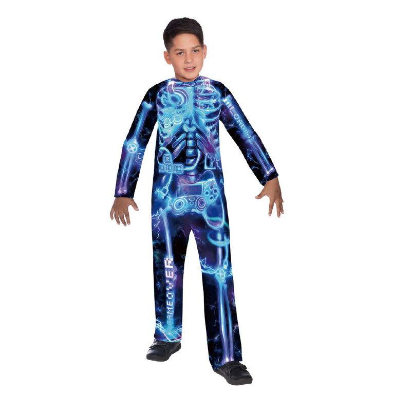 Scarehouse Skeleton Gamer Kids' Costume 7-10 Years, , hi-res