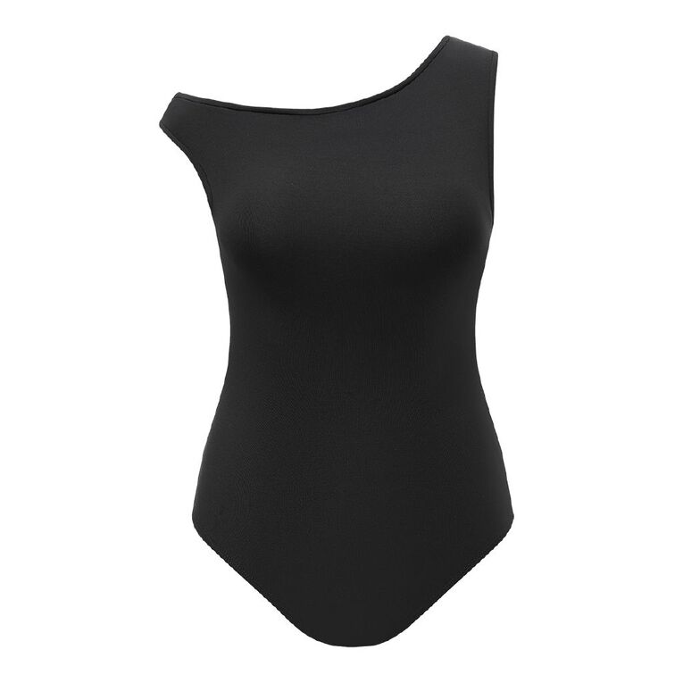 H&H Women's Contour Stretch Off Shoulder Bodysuit, Black, hi-res