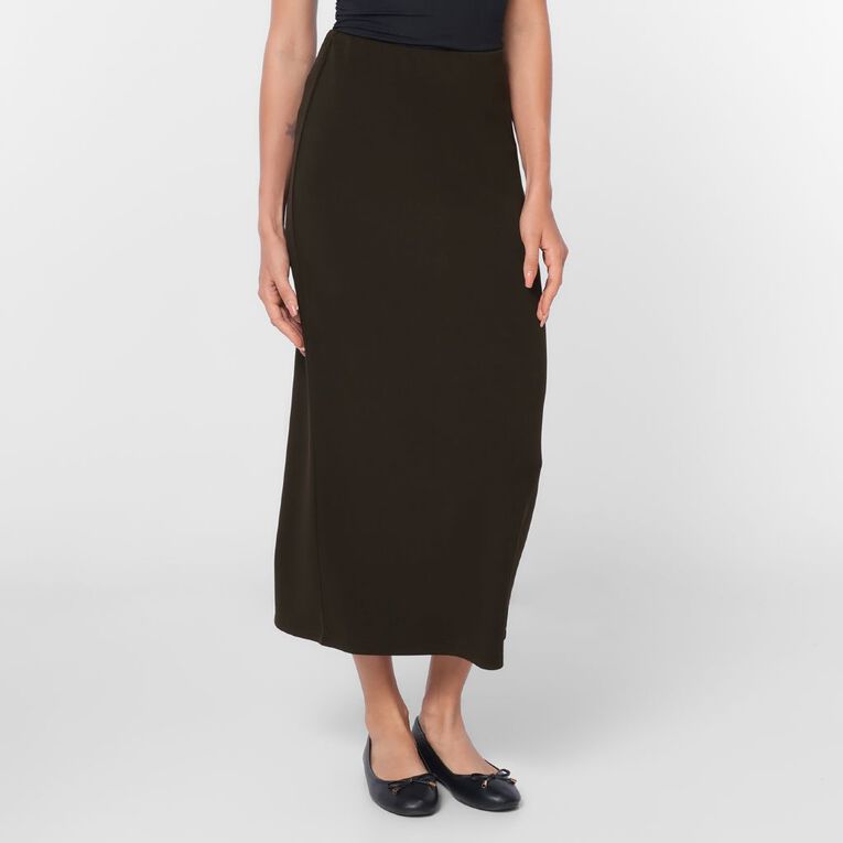 H&H Women's Modal Pencil Midi Skirt, Brown Dark, hi-res