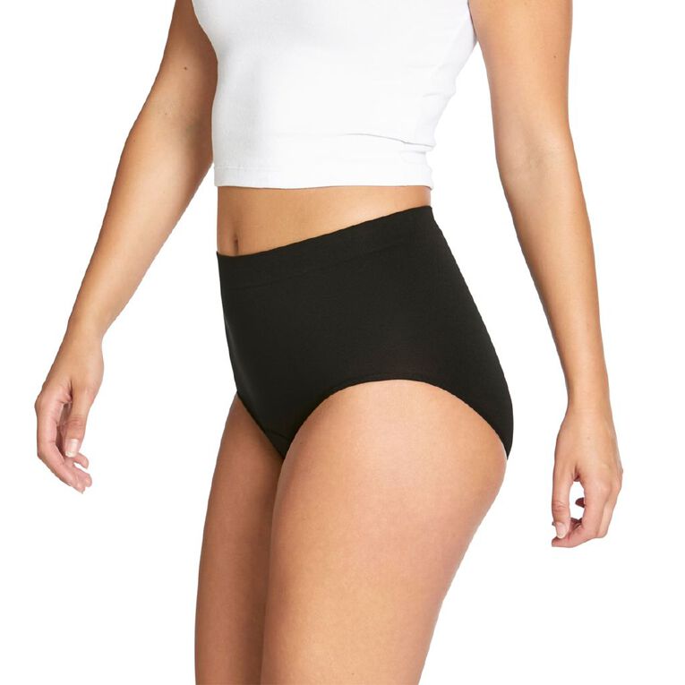 Love Luna Women's Seamfree Period Full Briefs, Black, hi-res