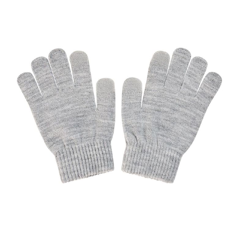 H&H Kids' Essentials Full Touch Screen Gloves, Grey Marle, hi-res