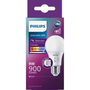 Philips LED E27 Dimmable Light Bulb 9W Frosted