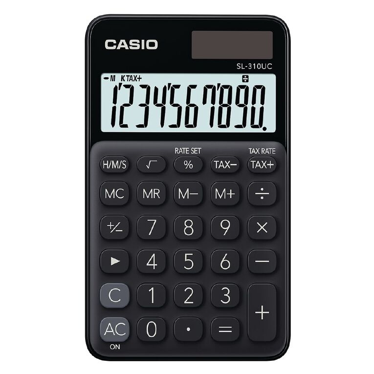 Casio SL310UCBK Hand Held 10 Digit Calculator Black, , hi-res