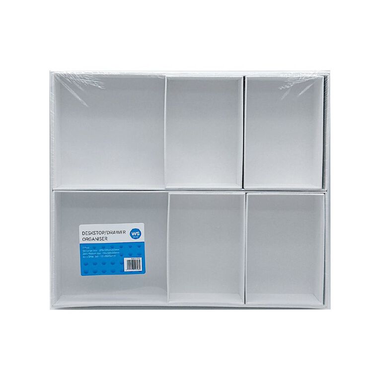 WS Desktop Organiser 7 Piece White, , hi-res