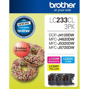 Brother LC233 Ink 3 Colour Pack 550 pages